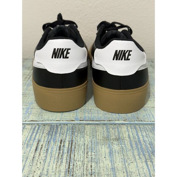 Size 10.5 - Nike Court Shot Black White-Gum Light Brown FQ8146-003 New No Box. - Picture 7 of 10